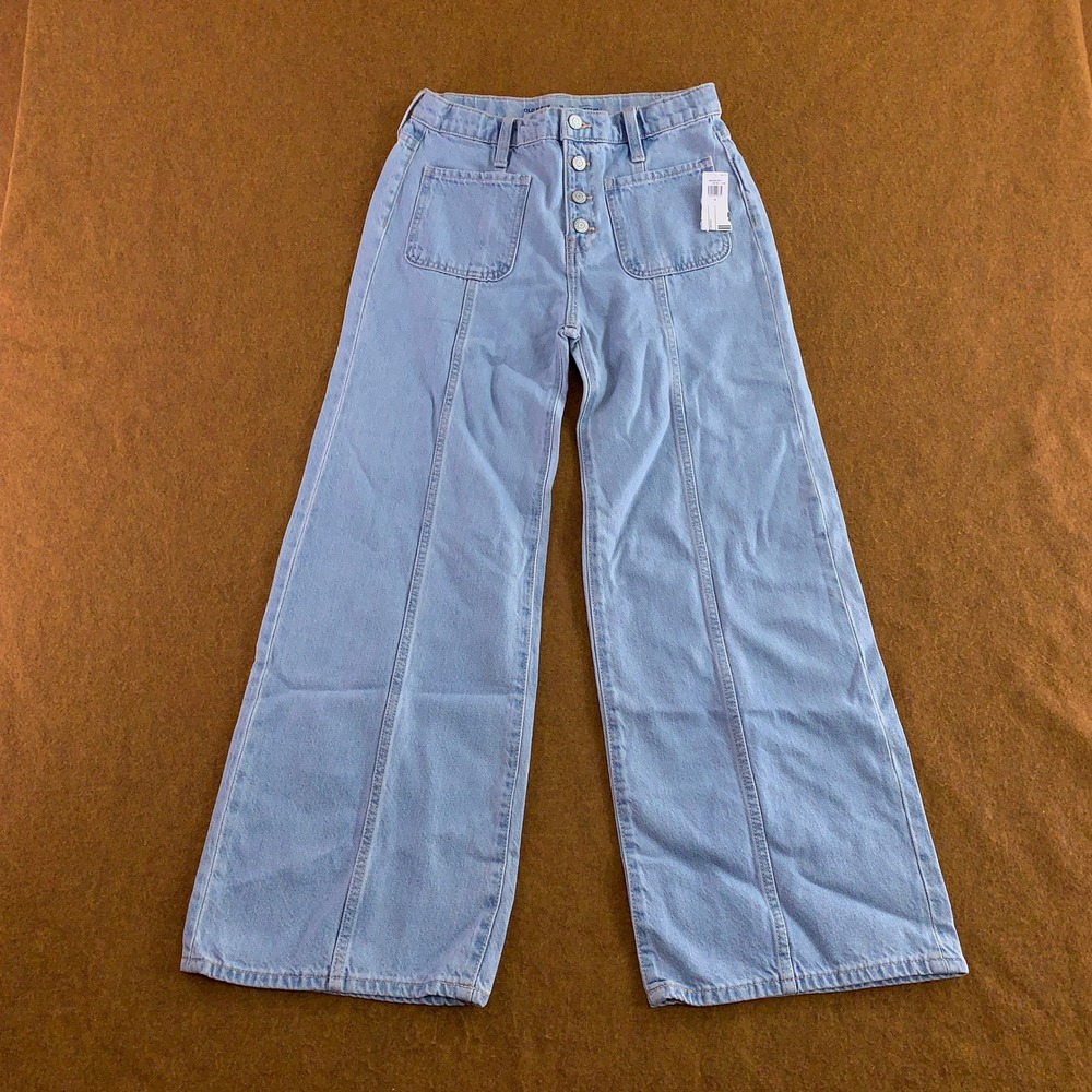 Old Navy Girls 16 Light Blue High Rise Baggy Wide Leg Jeans NWT